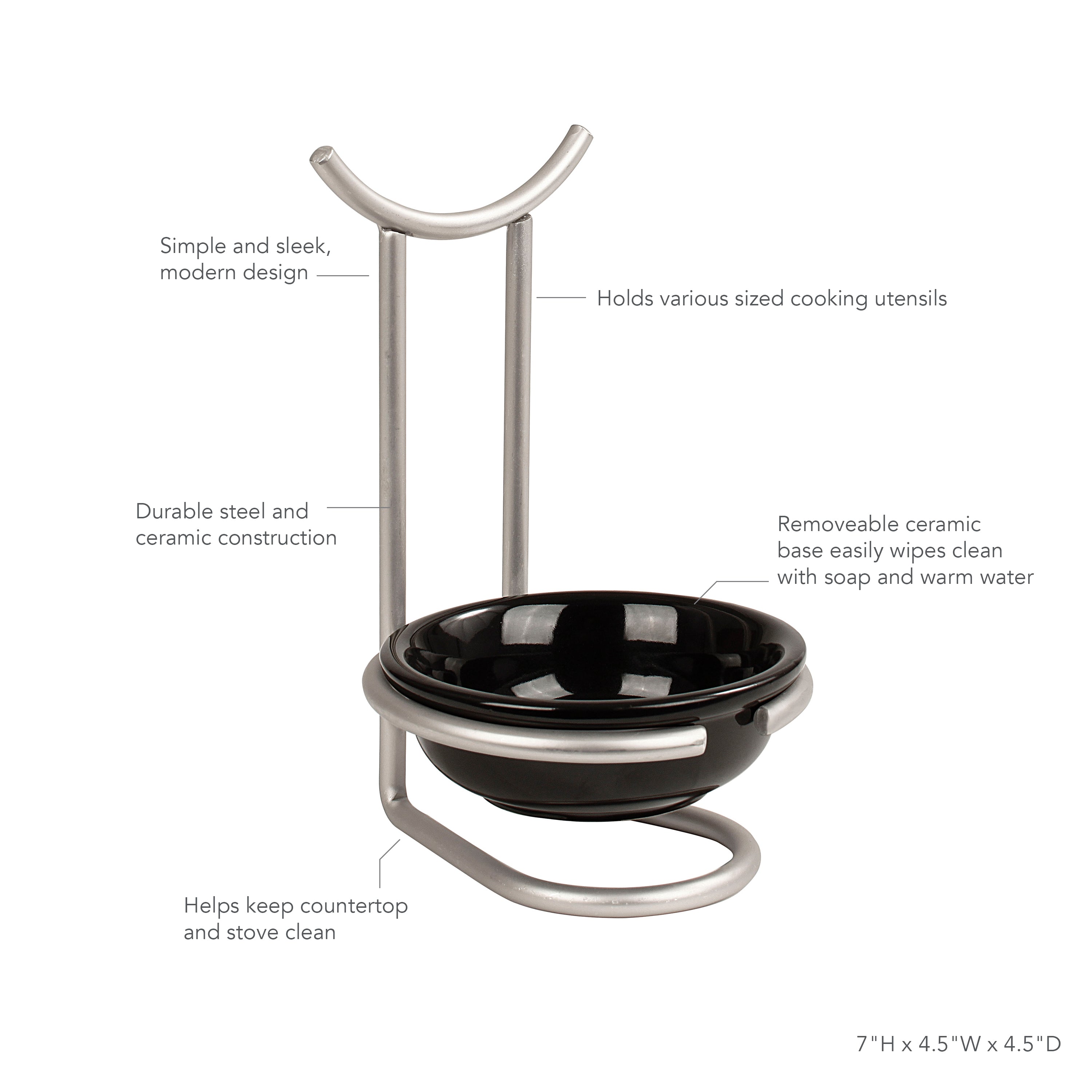Compact Metal Kitchen Spoon Rest - Image 3