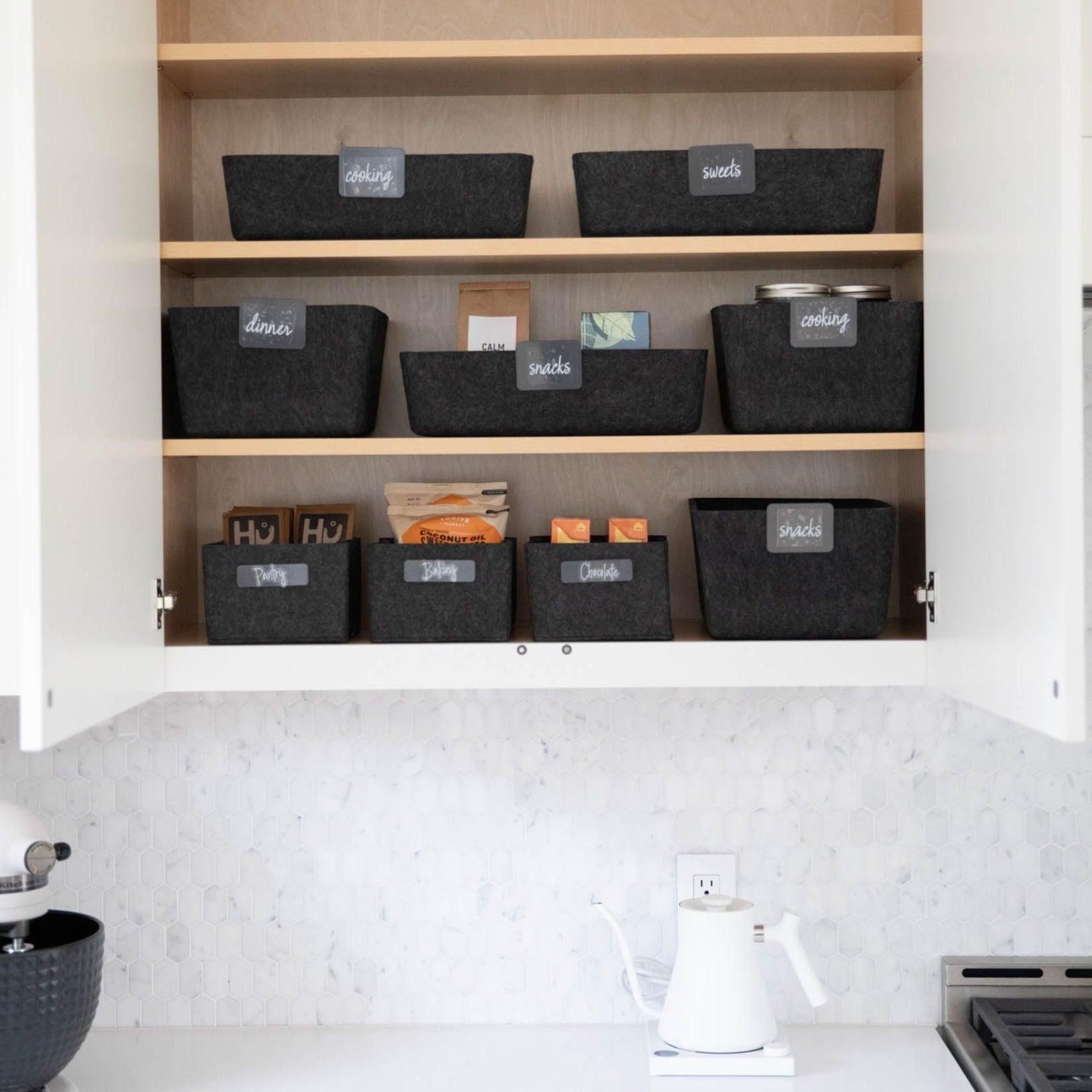 Pantry Storage Bin Set for Shelf Sorting