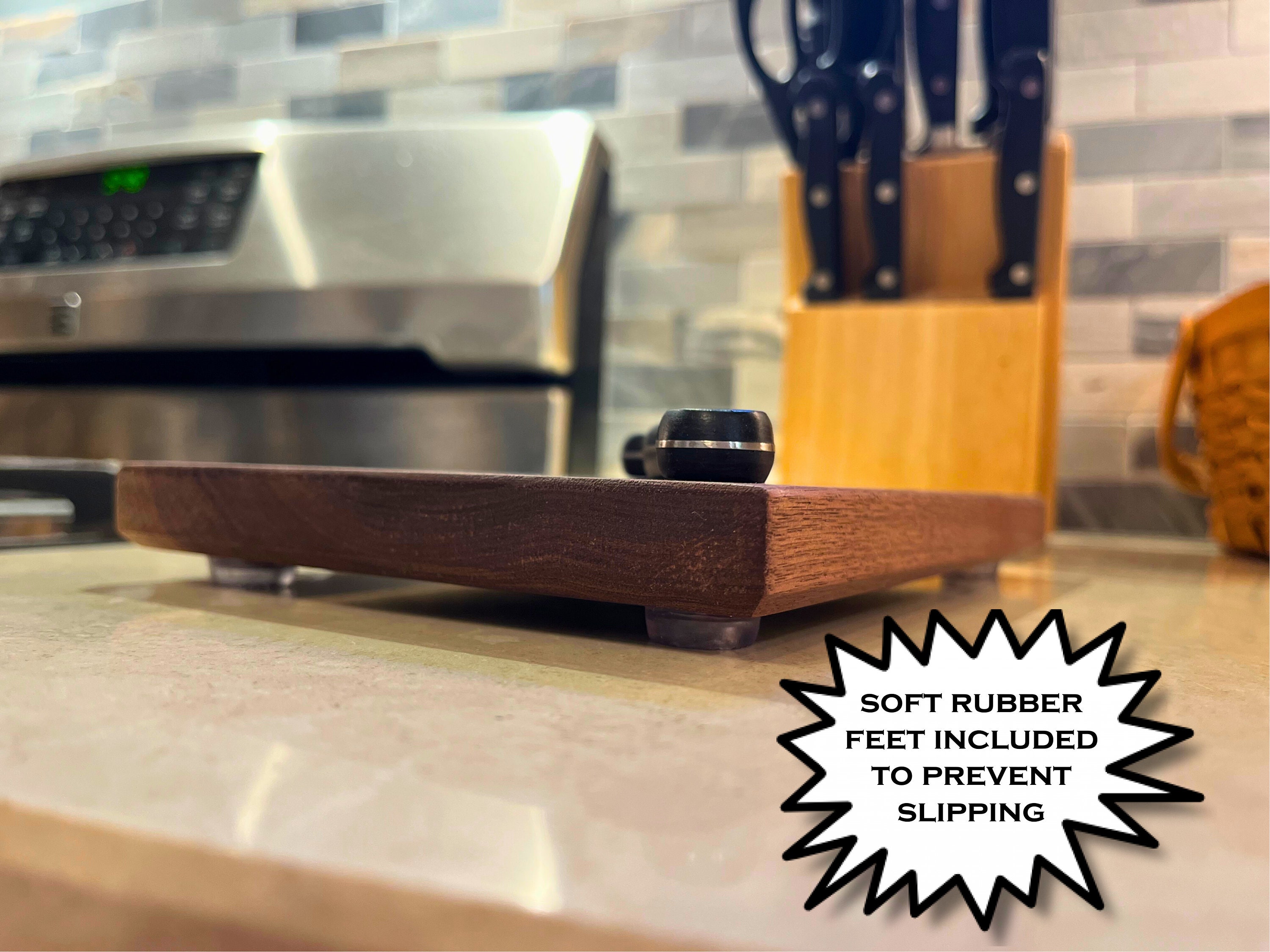 Curly Maple One-Piece Solid Hardwood Cutting Board and Serving Tray - Image 3
