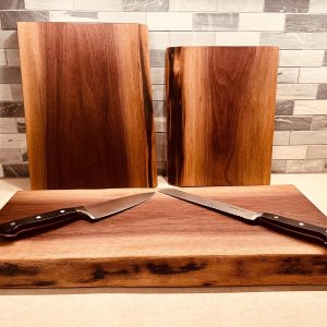 Live-Edge Walnut One-Piece Solid Hardwood Cutting Board and Serving Tray