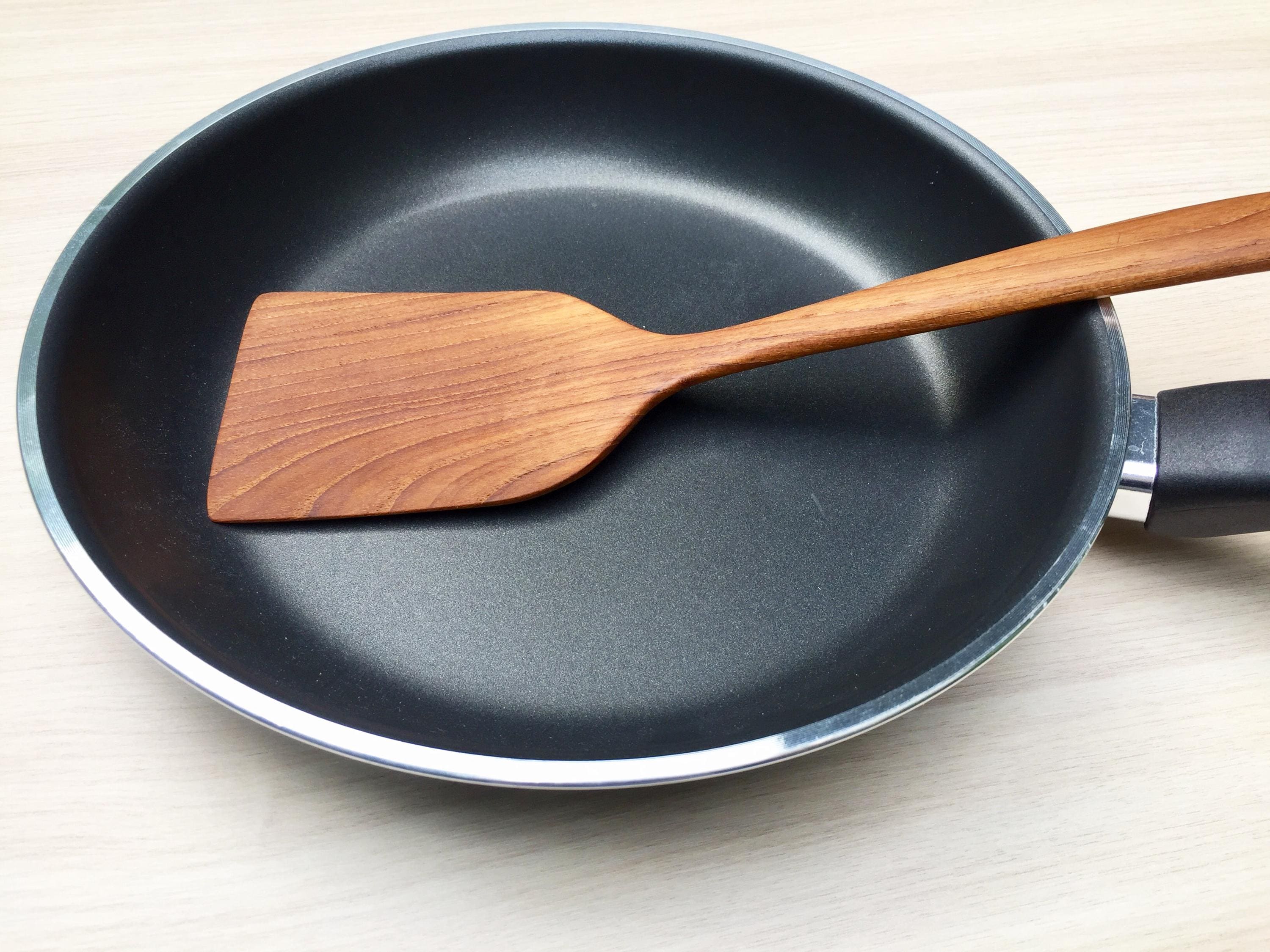 Golden Teak Spatula, 12-Inch Thin Wood Turner