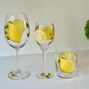 Lemon-Pattern Wine and Cocktail Glass, Multiple Size Options