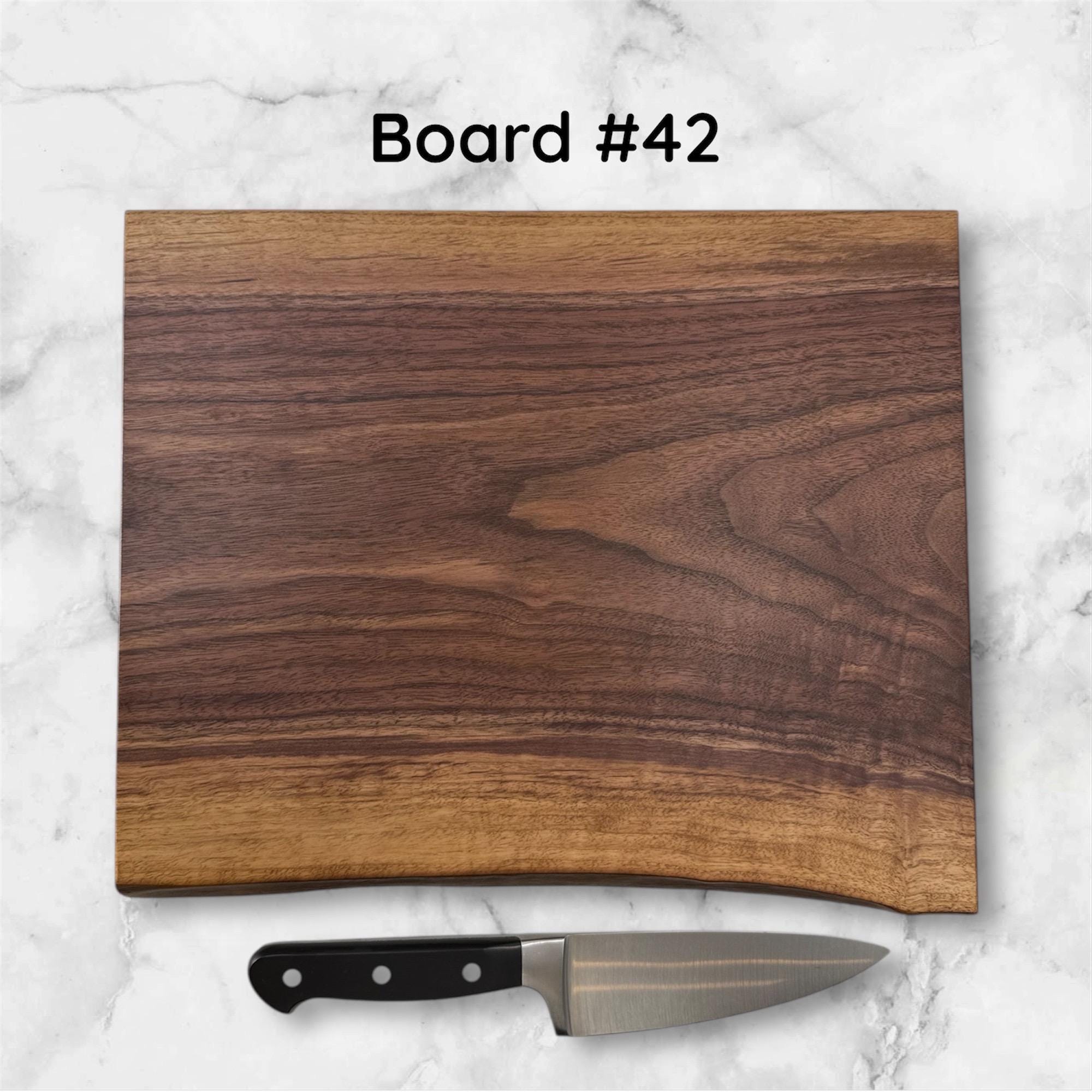 Live-Edge Walnut One-Piece Solid Hardwood Cutting Board and Serving Tray - Image 5