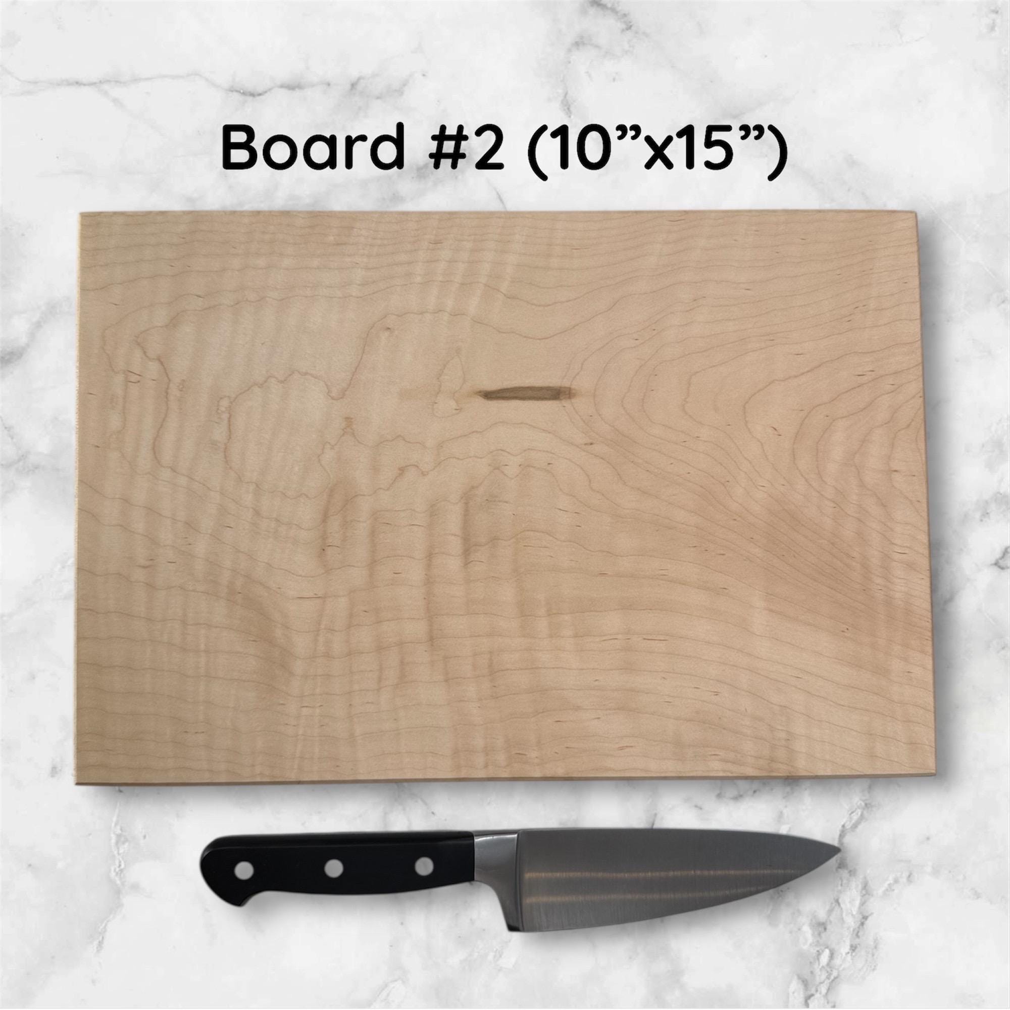 Curly Maple One-Piece Solid Hardwood Cutting Board and Serving Tray - Image 6