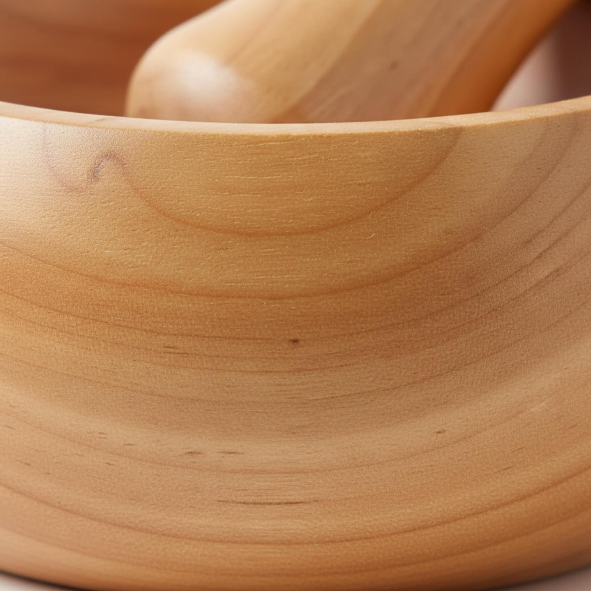 Wooden Mortar and Pestle Set, Solid Wood Spice and Herb Grinder - Image 4