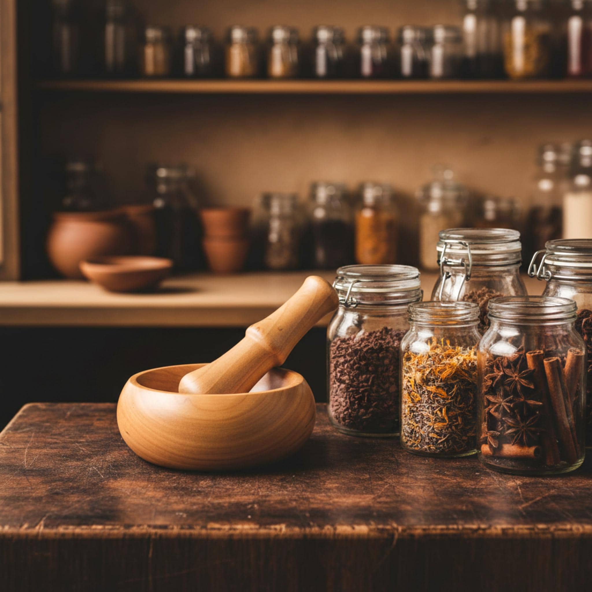 Wooden Mortar and Pestle Set, Solid Wood Spice and Herb Grinder - Image 12