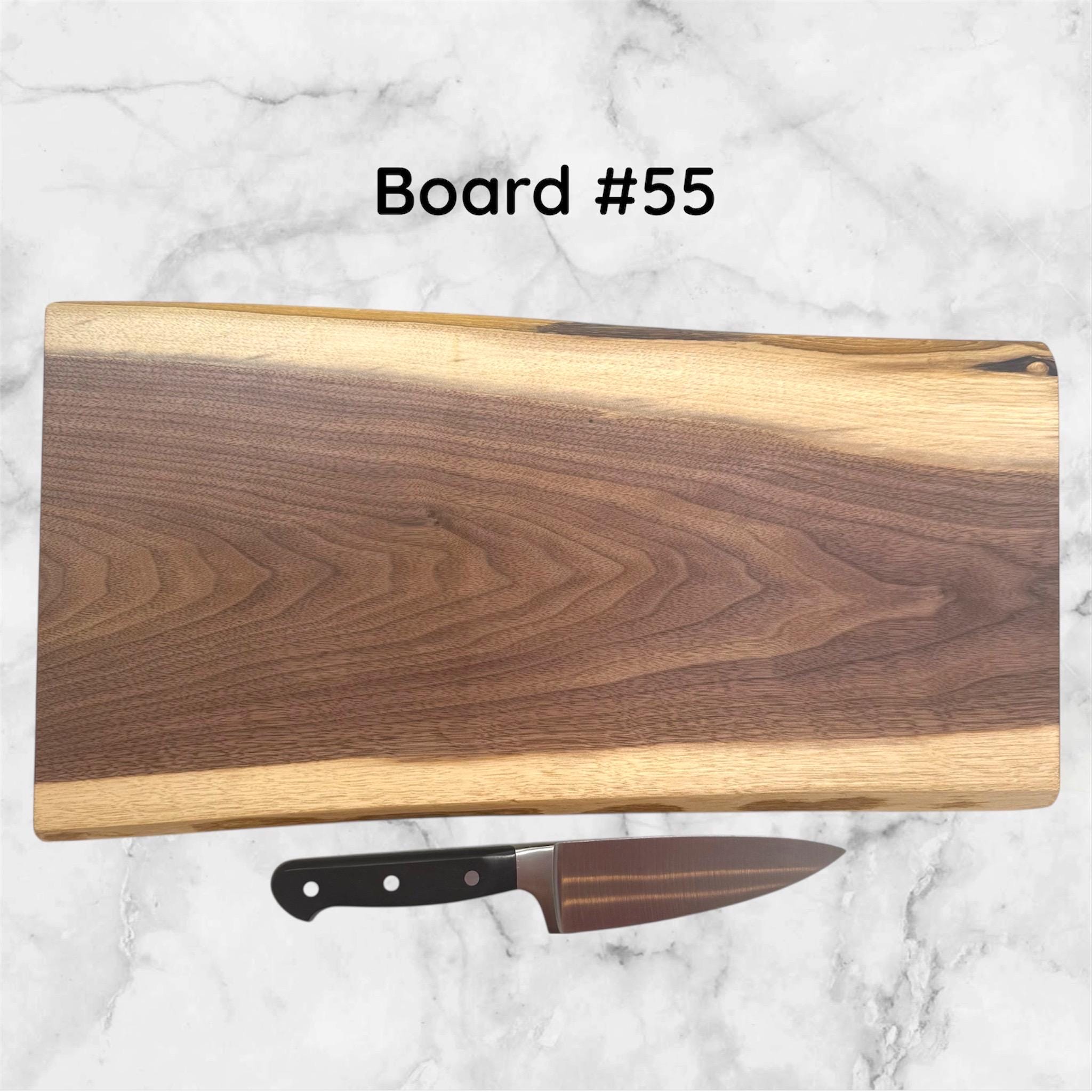 Live-Edge Walnut One-Piece Solid Hardwood Cutting Board and Serving Tray - Image 10
