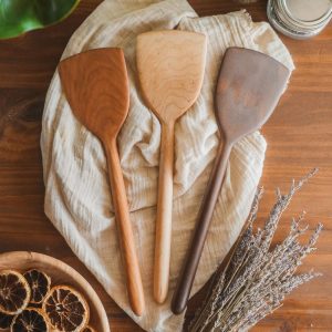 12-Inch Wooden Offset Spatula, Wok-Style Cooking Utensil