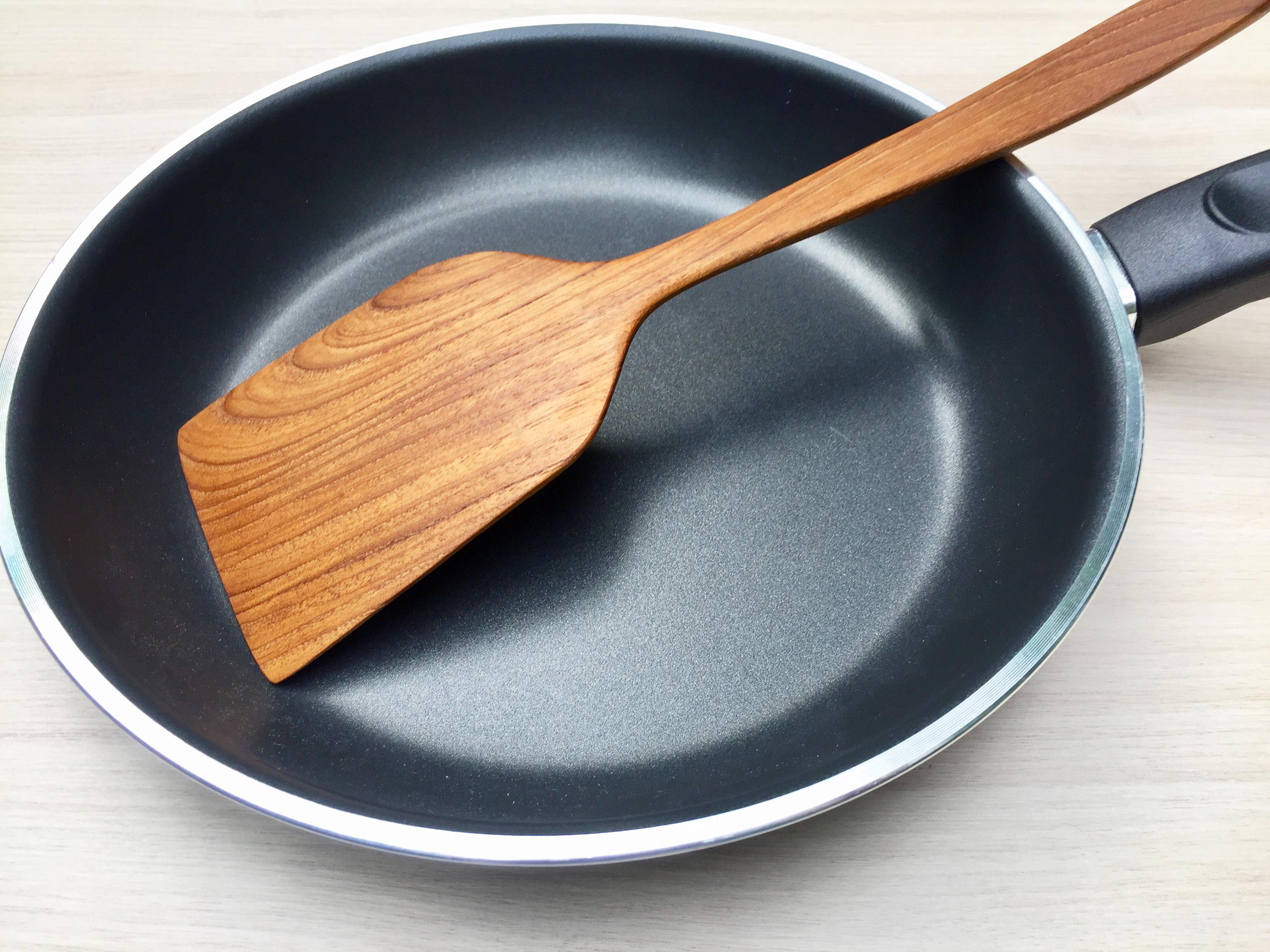 Golden Teak Spatula, 12-Inch Thin Wood Turner - Image 2