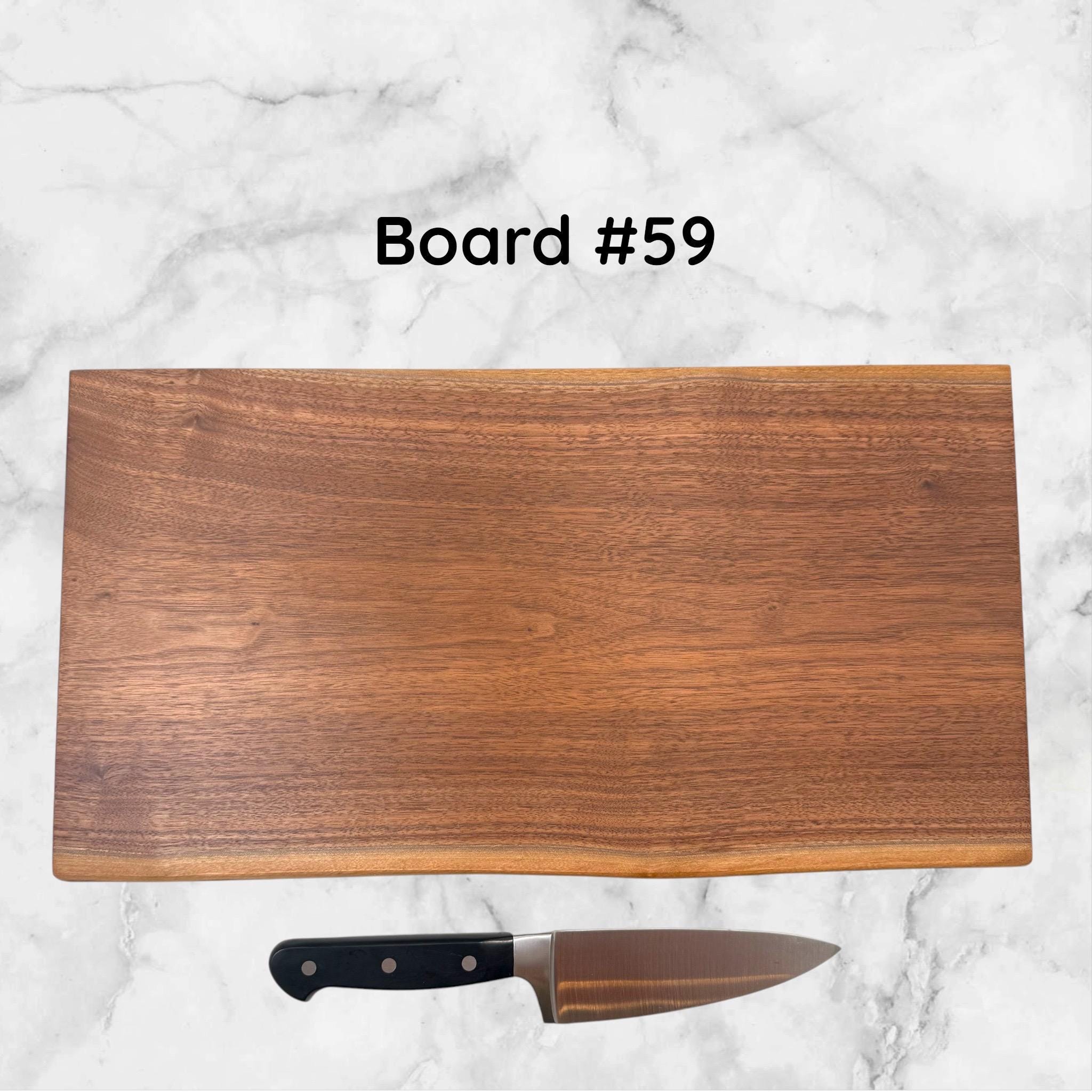 Live-Edge Walnut One-Piece Solid Hardwood Cutting Board and Serving Tray - Image 16