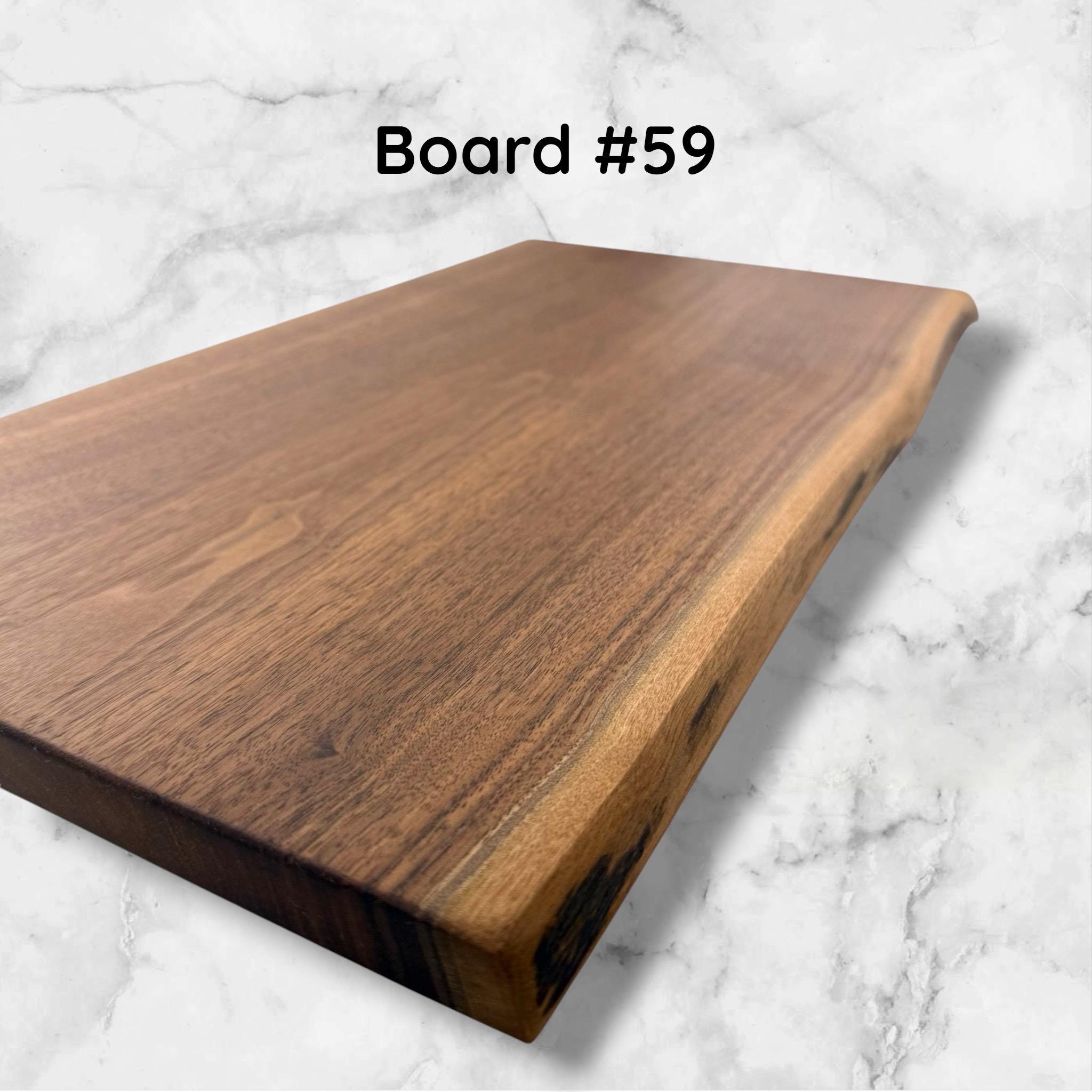 Live-Edge Walnut One-Piece Solid Hardwood Cutting Board and Serving Tray - Image 17