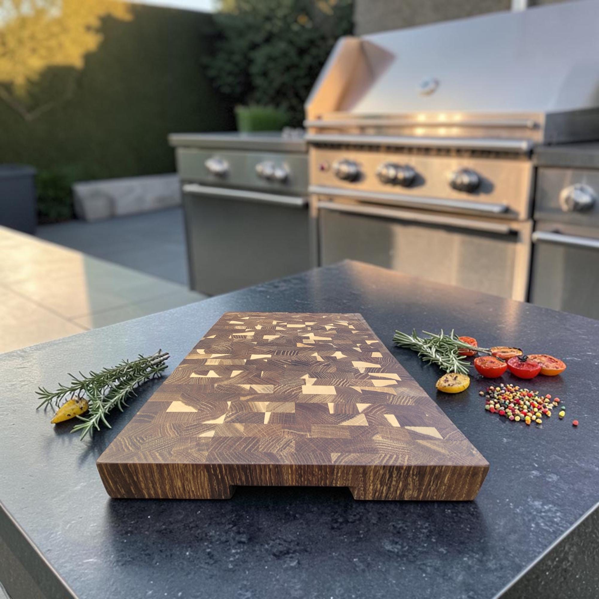 Dark Oak End Grain Cutting Board - Image 7