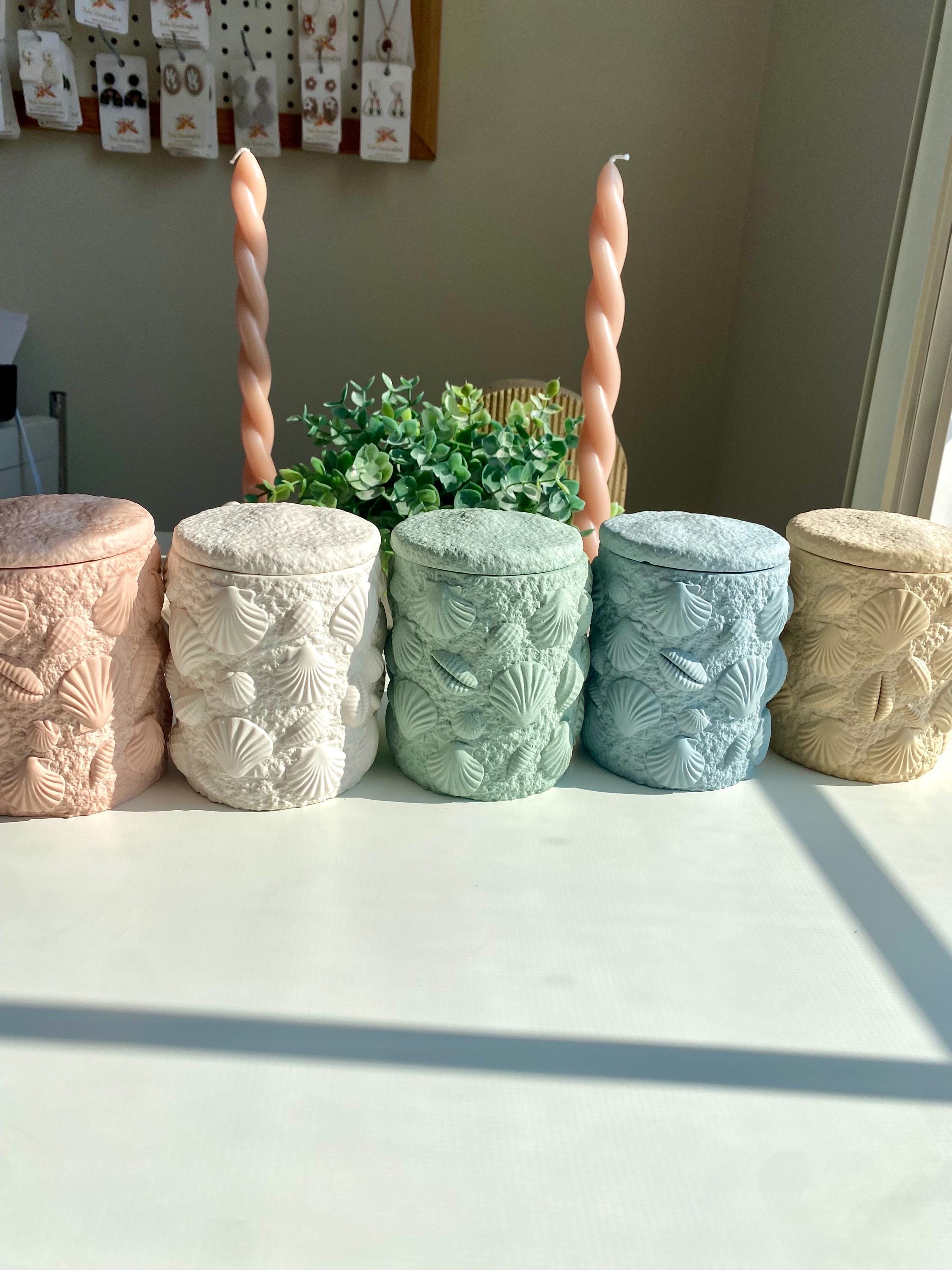 Seashell Lid Mineral Composite Storage Jar - Image 2