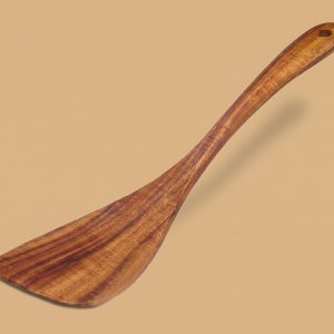 Acacia Wood Spatula with Long Handle for Nonstick Cookware