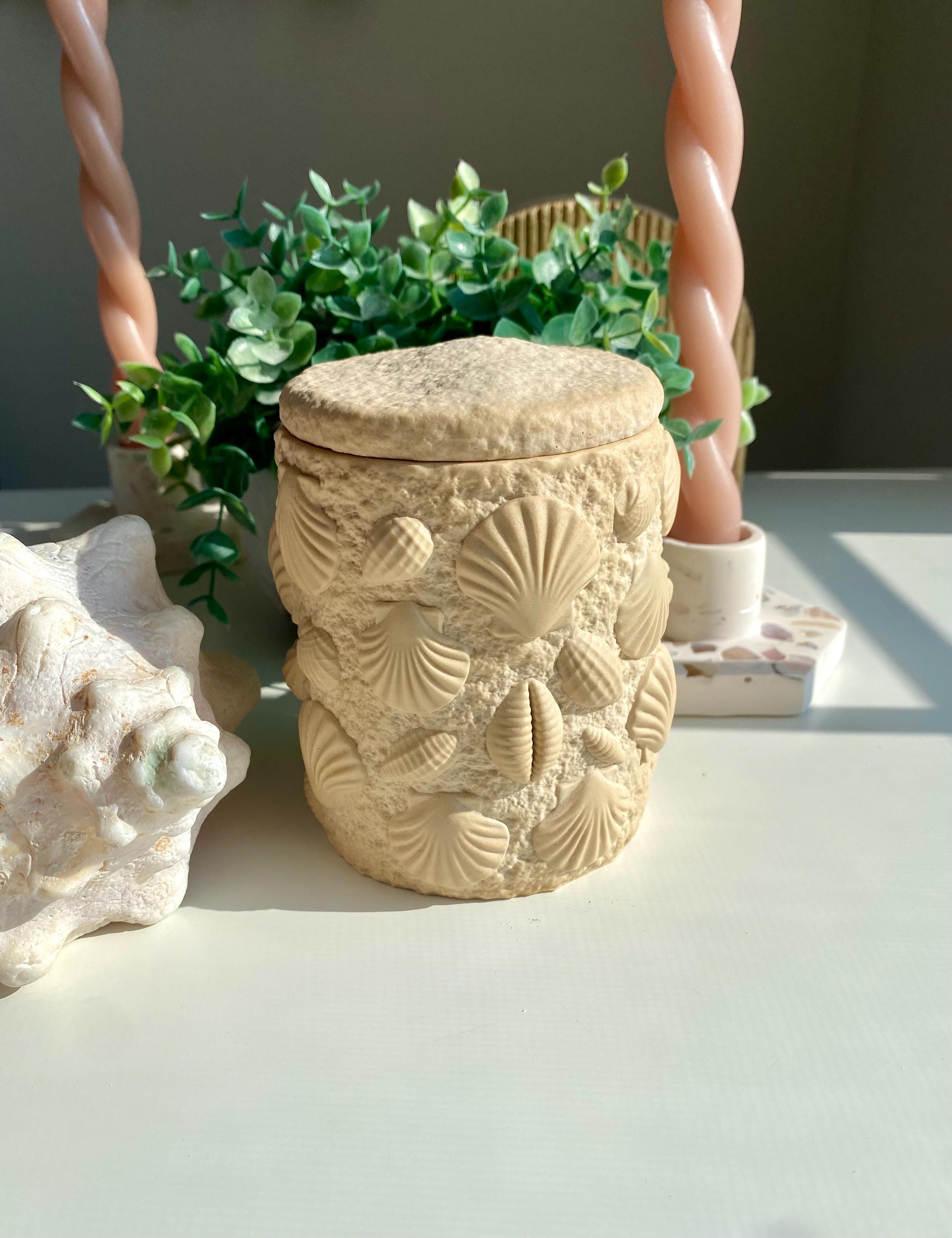 Seashell Lid Mineral Composite Storage Jar - Image 16