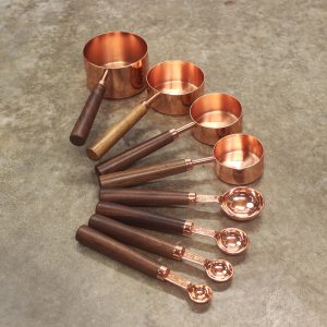 Copper Measuring Cups and Spoons Set