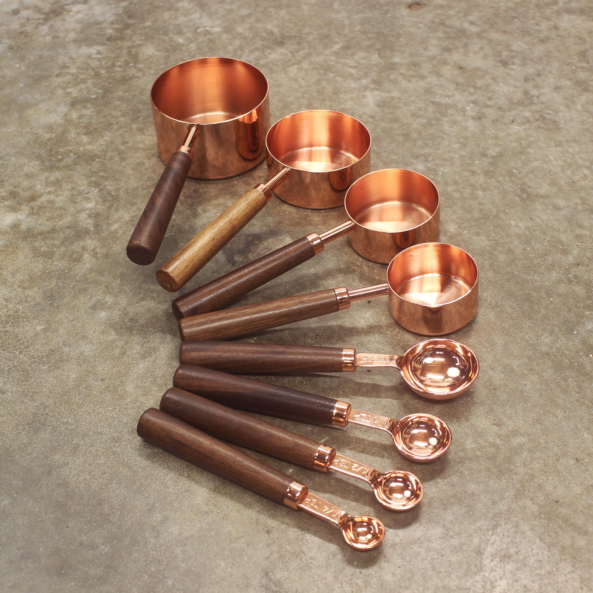 Copper Measuring Cups and Spoons Set