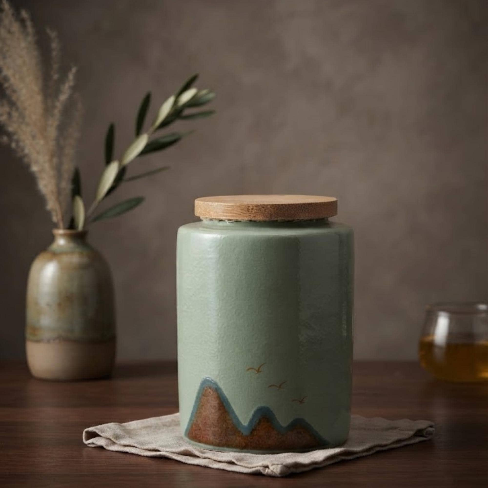Ceramic Kitchen Canister with Bamboo Lid for Tea, Coffee and Sugar Storage - Image 5