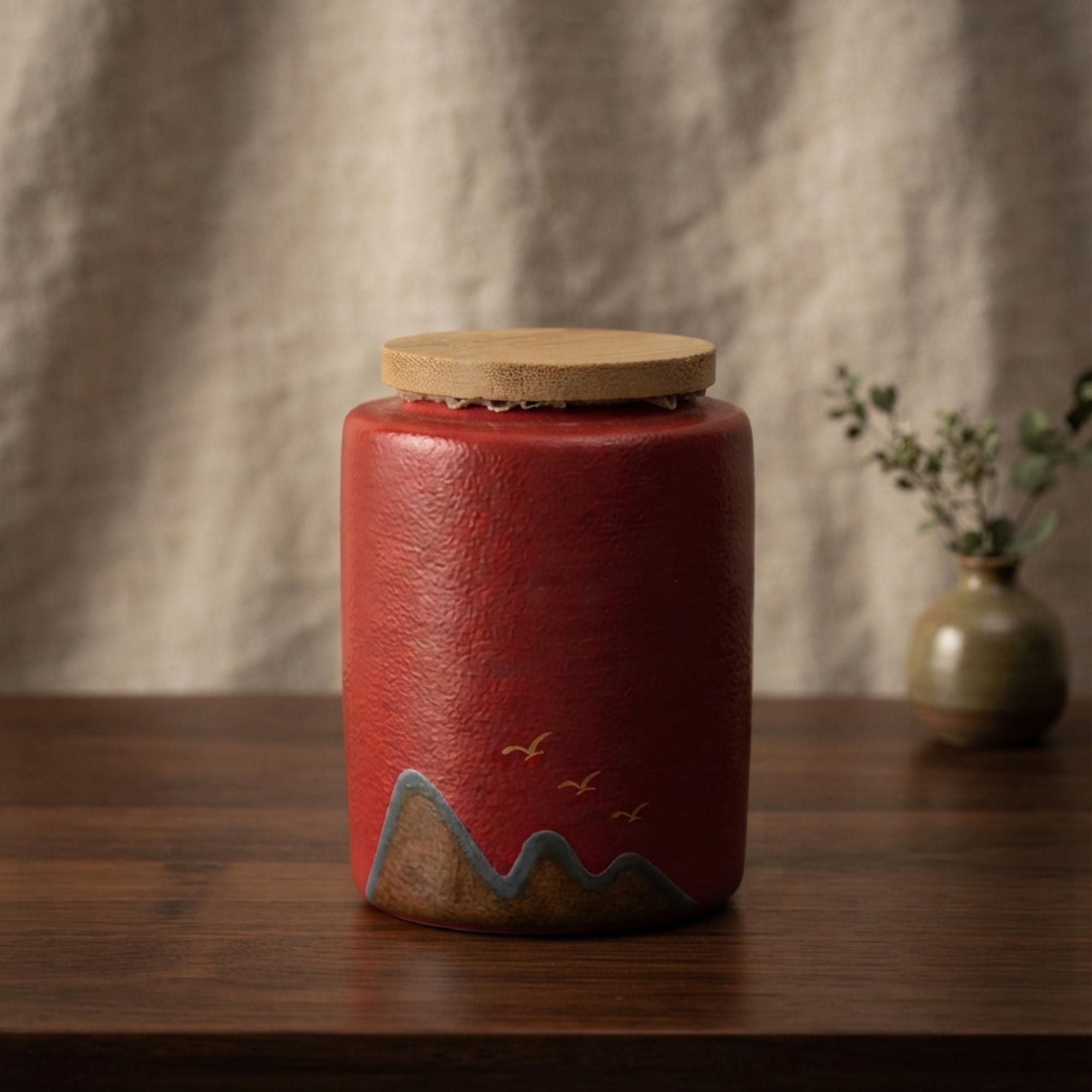 Ceramic Kitchen Canister with Bamboo Lid for Tea, Coffee and Sugar Storage - Image 6