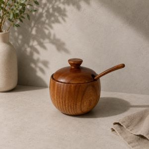Wooden Seasoning Jar with Spoon