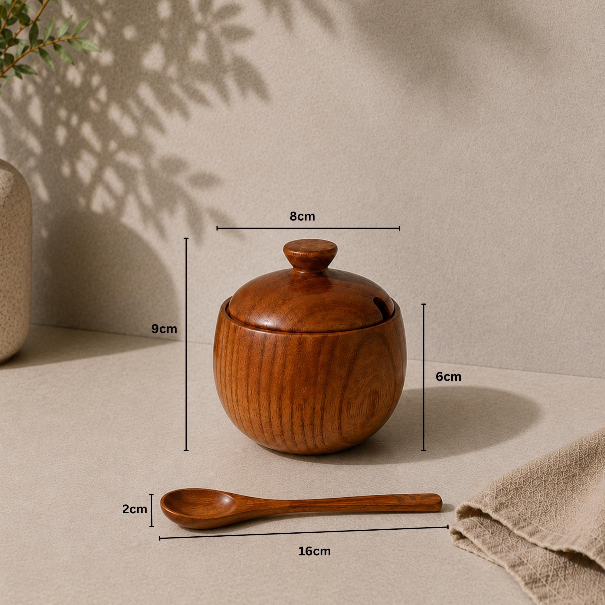 Wooden Seasoning Jar with Spoon - Image 9