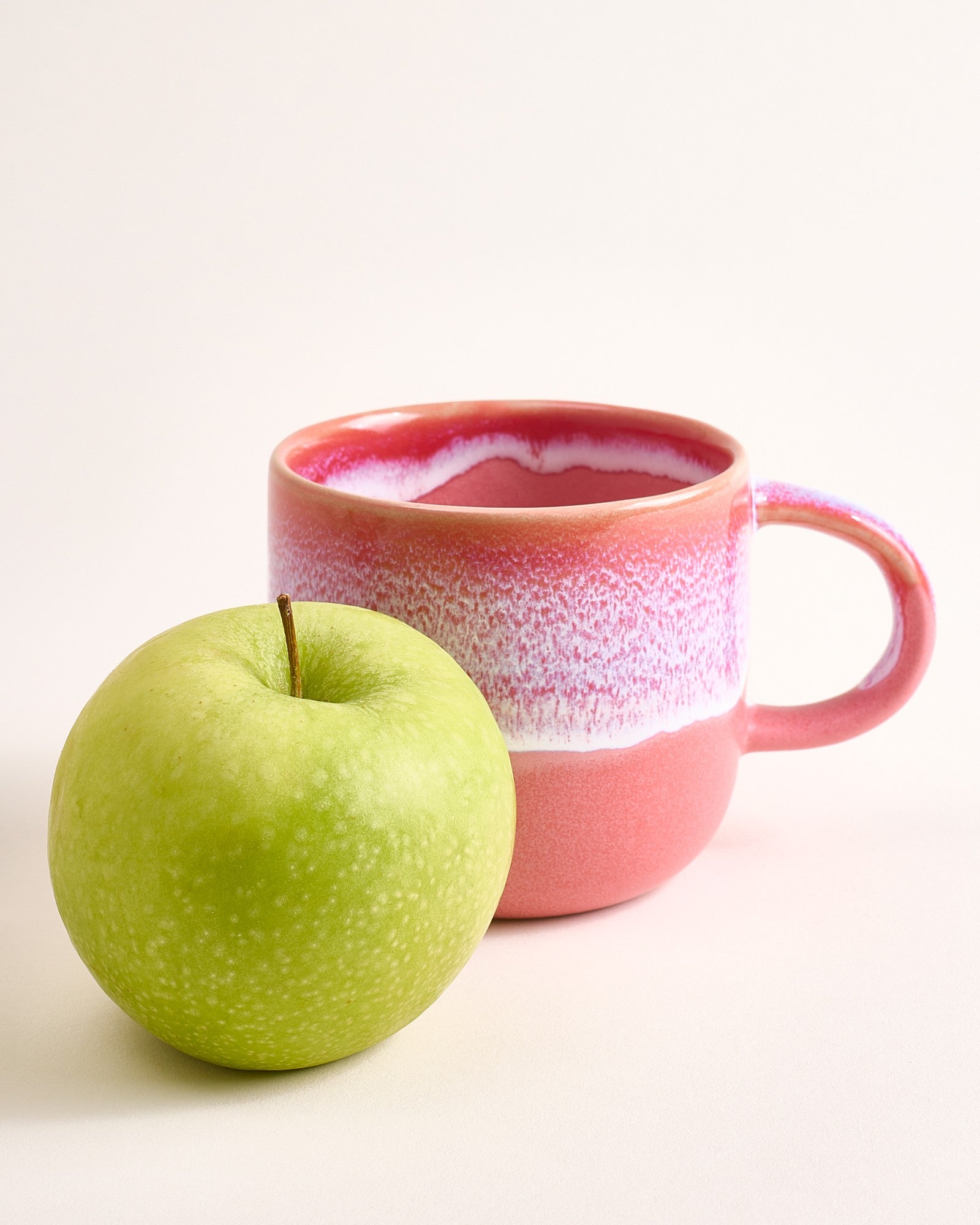 Large Red Ceramic Mug Set of Four